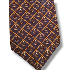 Celine Silk Navy And Gold Tie